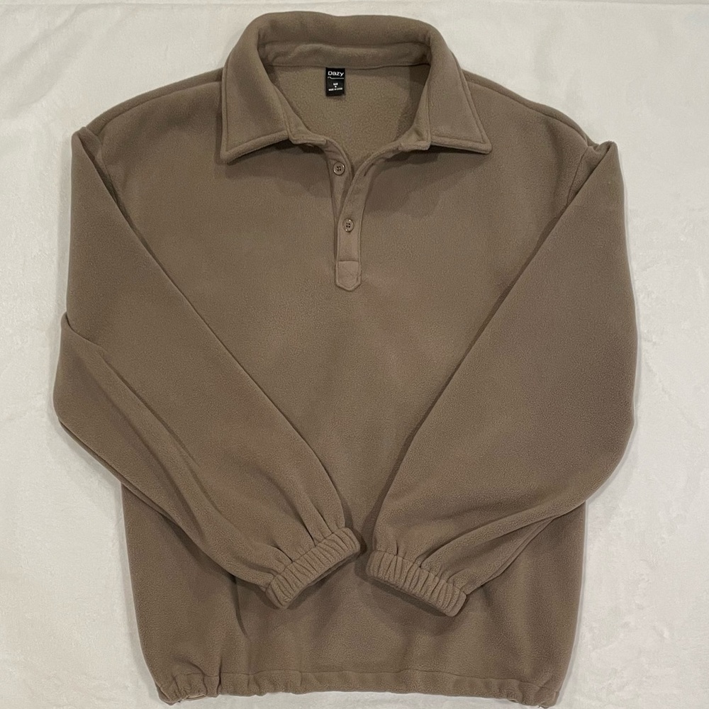 DAZY Mens Sweater Jacket Size Medium M Taupe/Brown Women’s Oversized